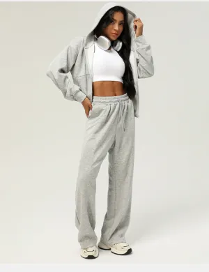 Casual Sweatpants Loose Hooded Coat Two Piece Set