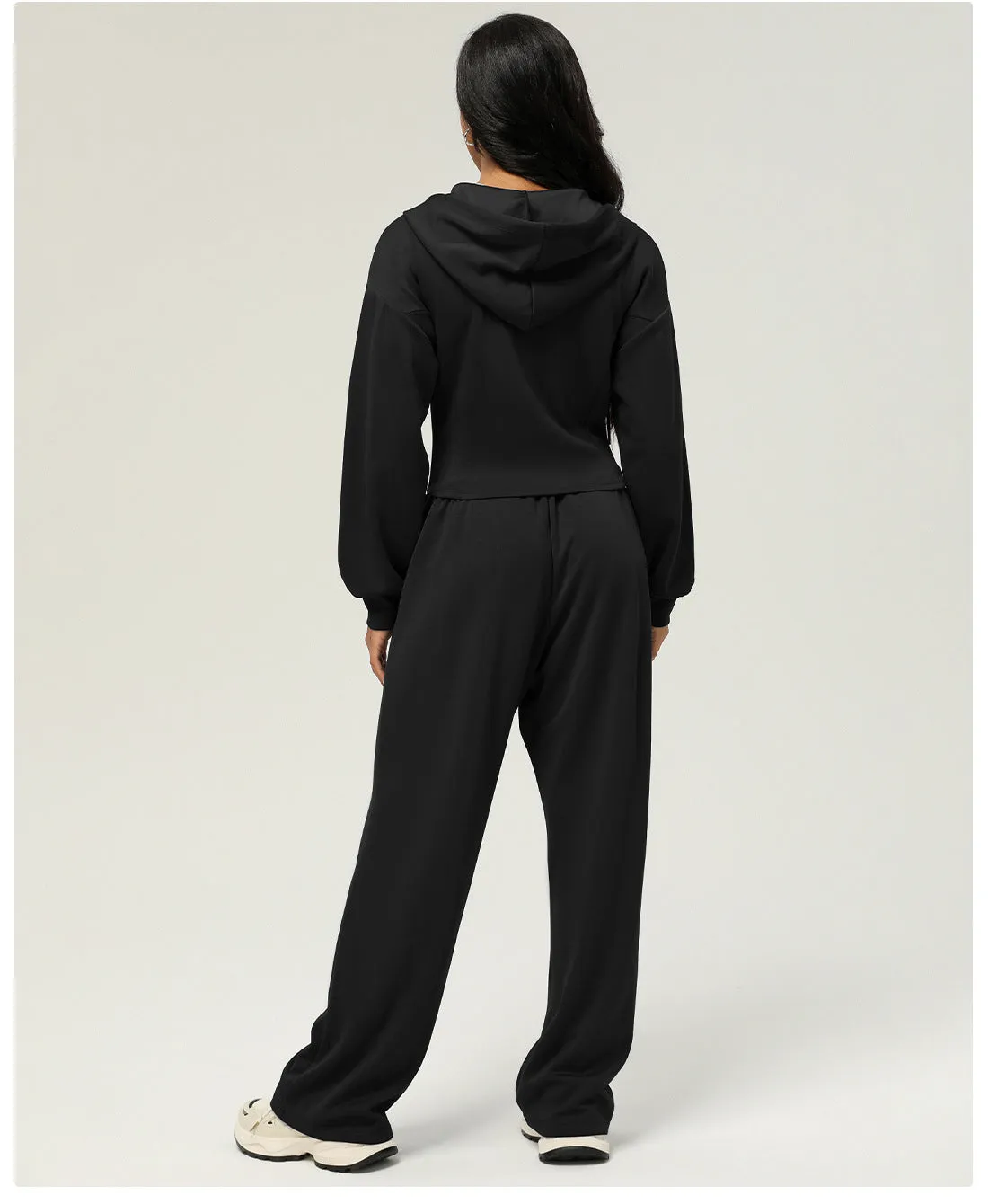 Casual Sweatpants Loose Hooded Coat Two Piece Set