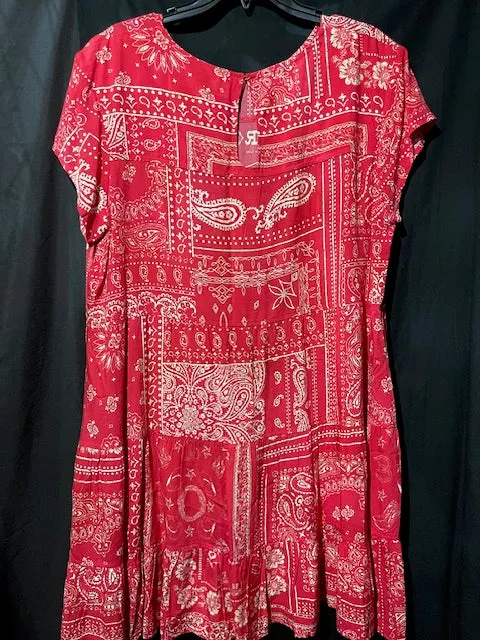CF33-59 RED BANDANA DRESS-LRG
