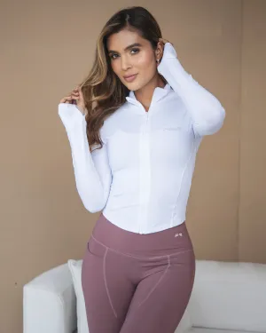 Chaqueta activewear blanca sporty FIBER