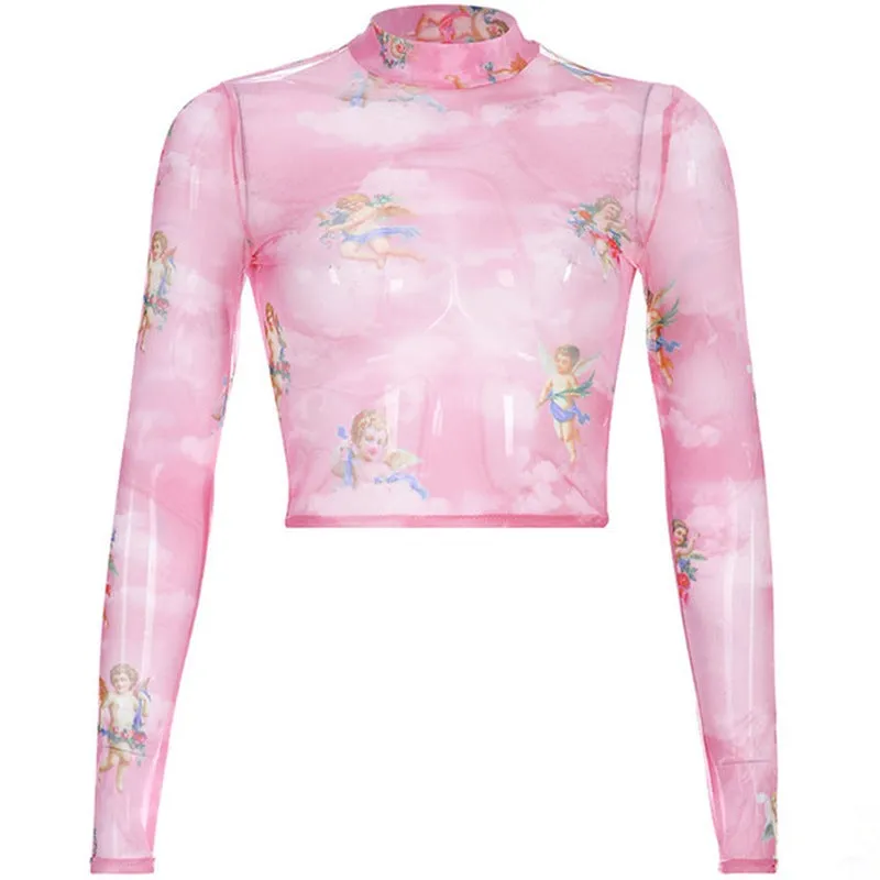 [@charlxesangels] “ANGELS CUPIDS MESH” CROP TOPS W041203REVIEW