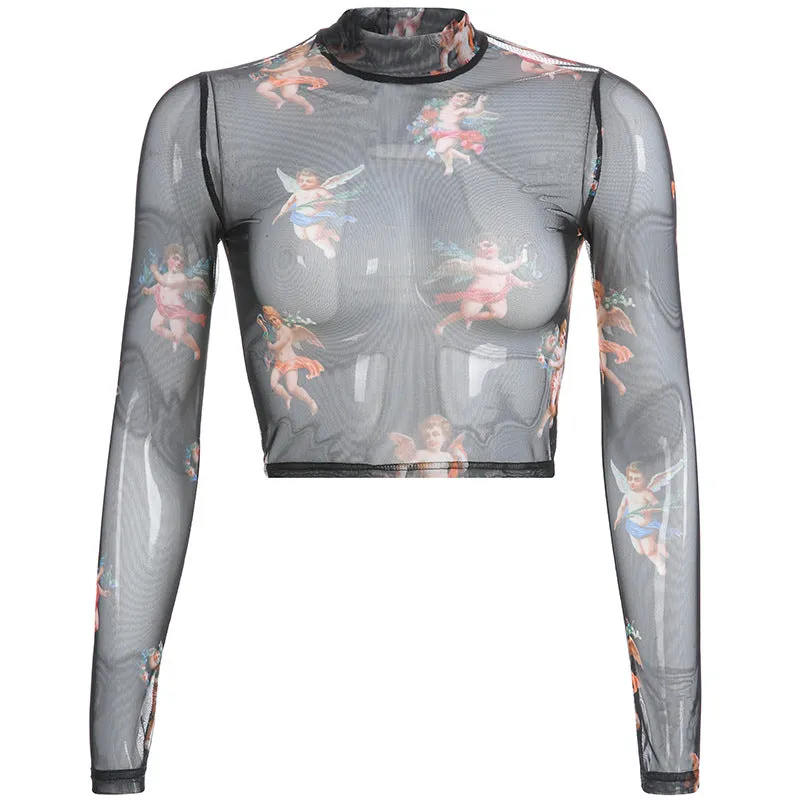 [@charlxesangels] “ANGELS CUPIDS MESH” CROP TOPS W041203REVIEW