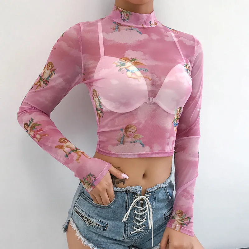 [@charlxesangels] “ANGELS CUPIDS MESH” CROP TOPS W041203REVIEW