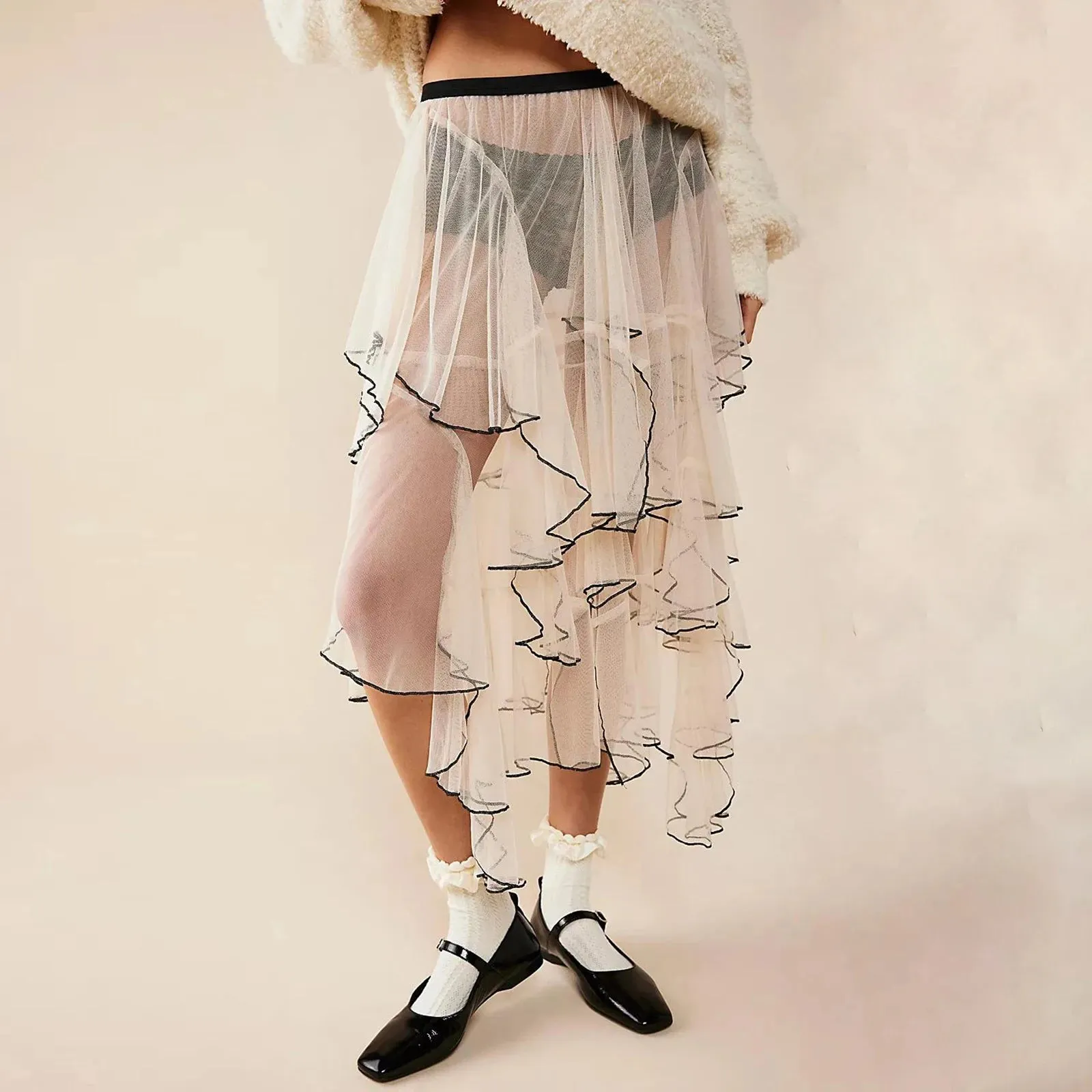 Chelsea Ruffled Elastic Waist Skirt