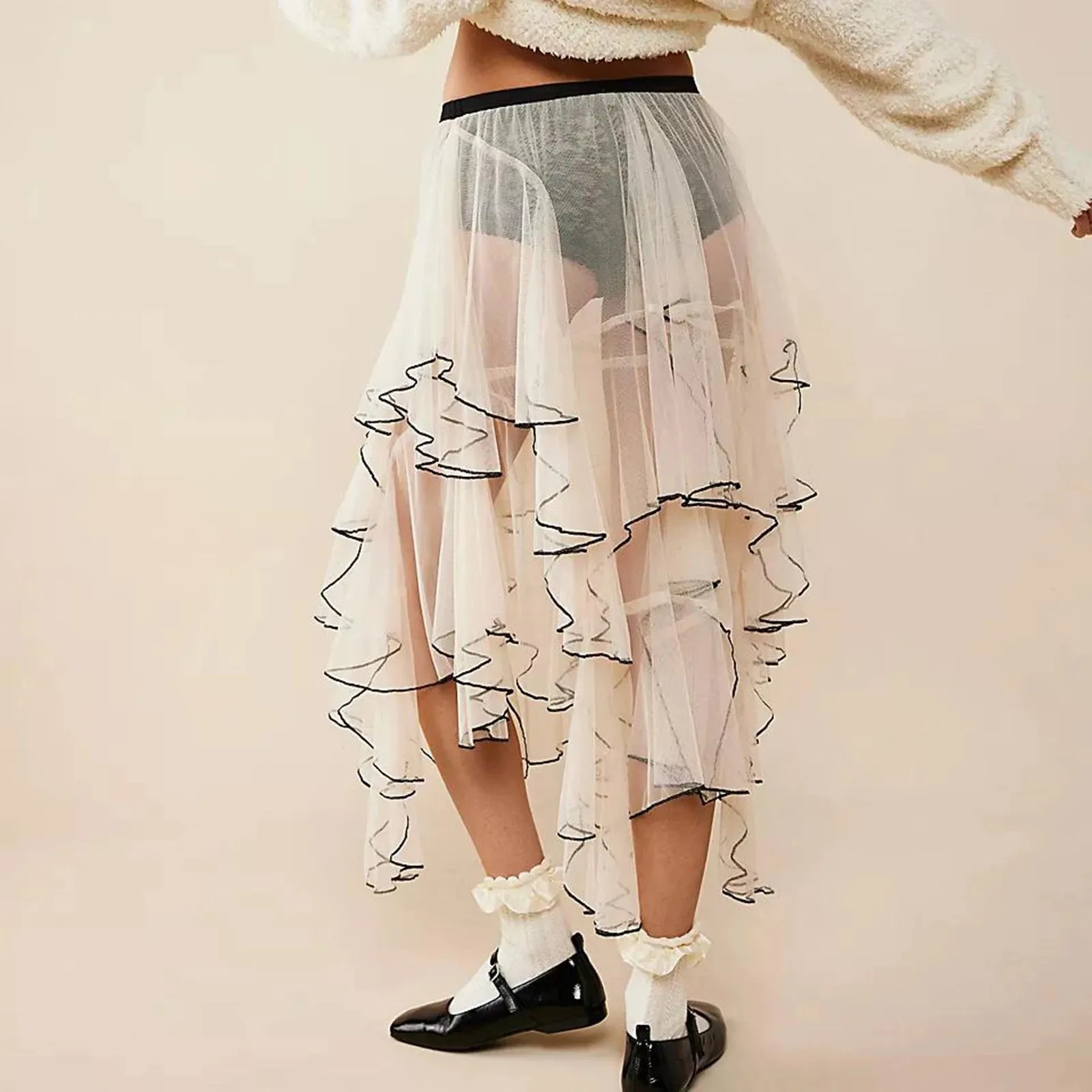 Chelsea Ruffled Elastic Waist Skirt