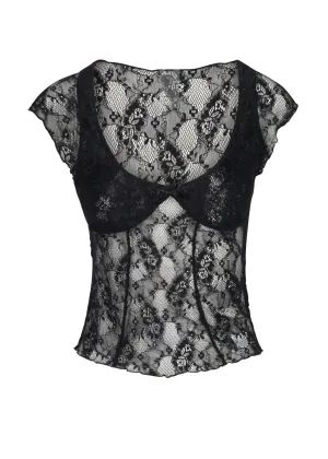Chérie Babydoll Top │ Black Lace