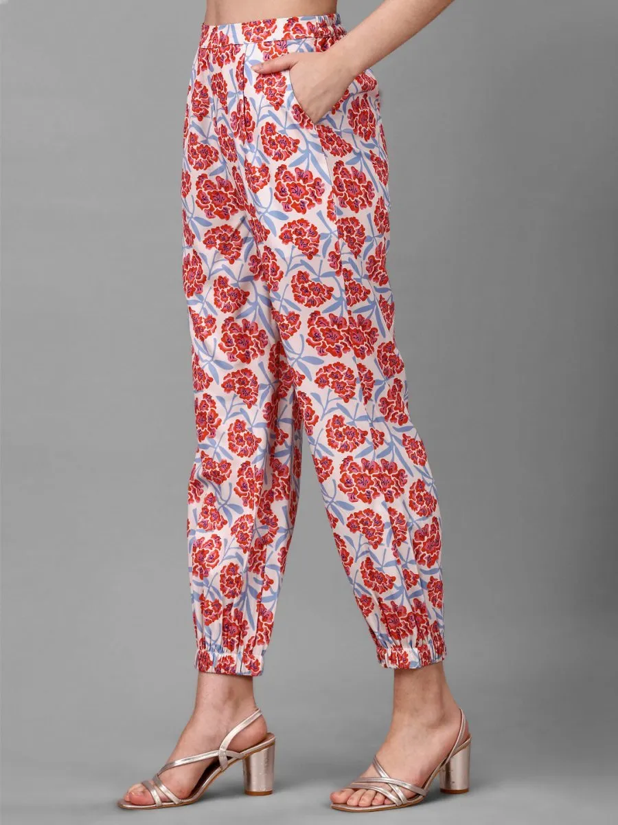 Co-Ords for Women Red Floral