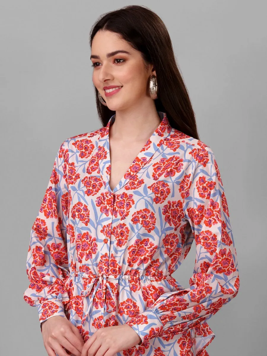 Co-Ords for Women Red Floral
