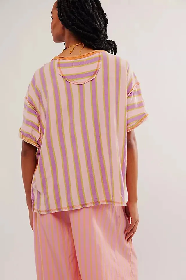 Color Pop Stripe Tee Top