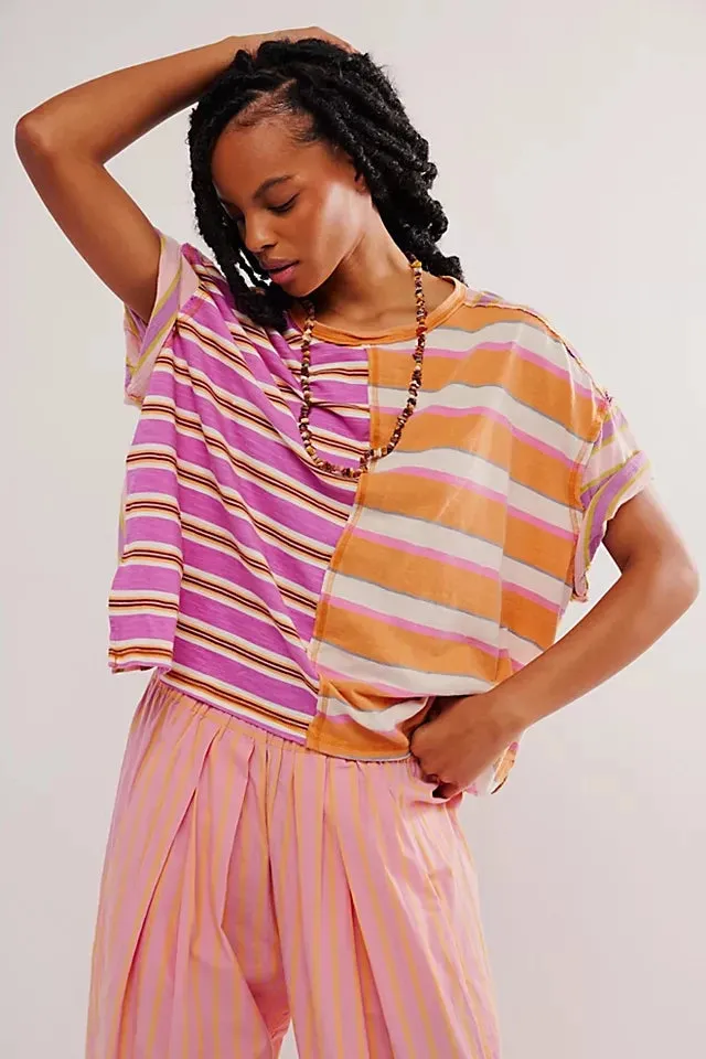 Color Pop Stripe Tee Top