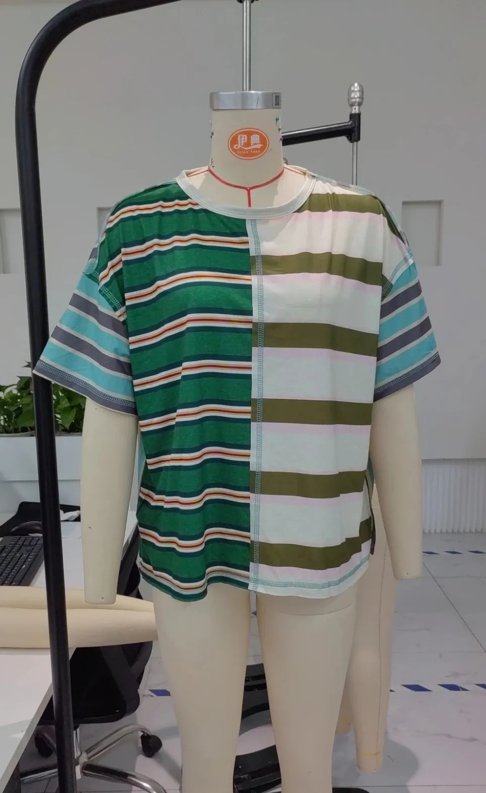 Color Pop Stripe Tee Top