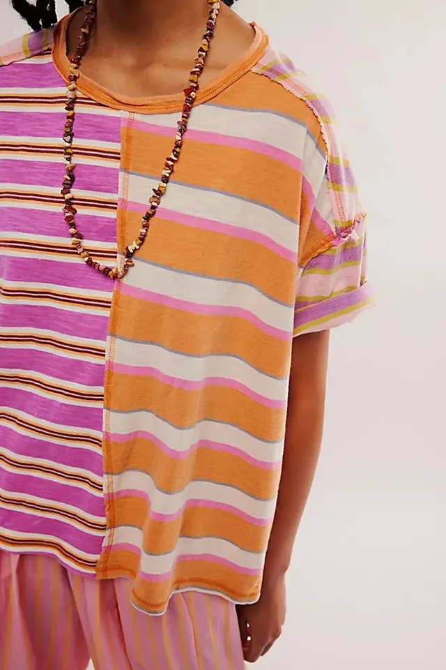 Color Pop Stripe Tee Top