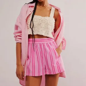 Colored Stripe High Waist Shorts