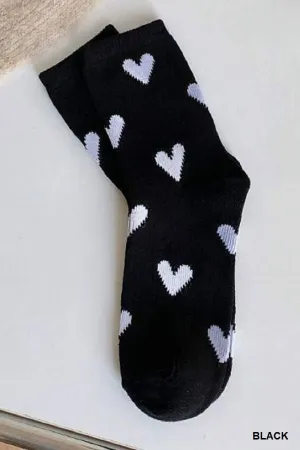 Colorful Heart Pattern Socks, 6 Pairs In 1 Pack