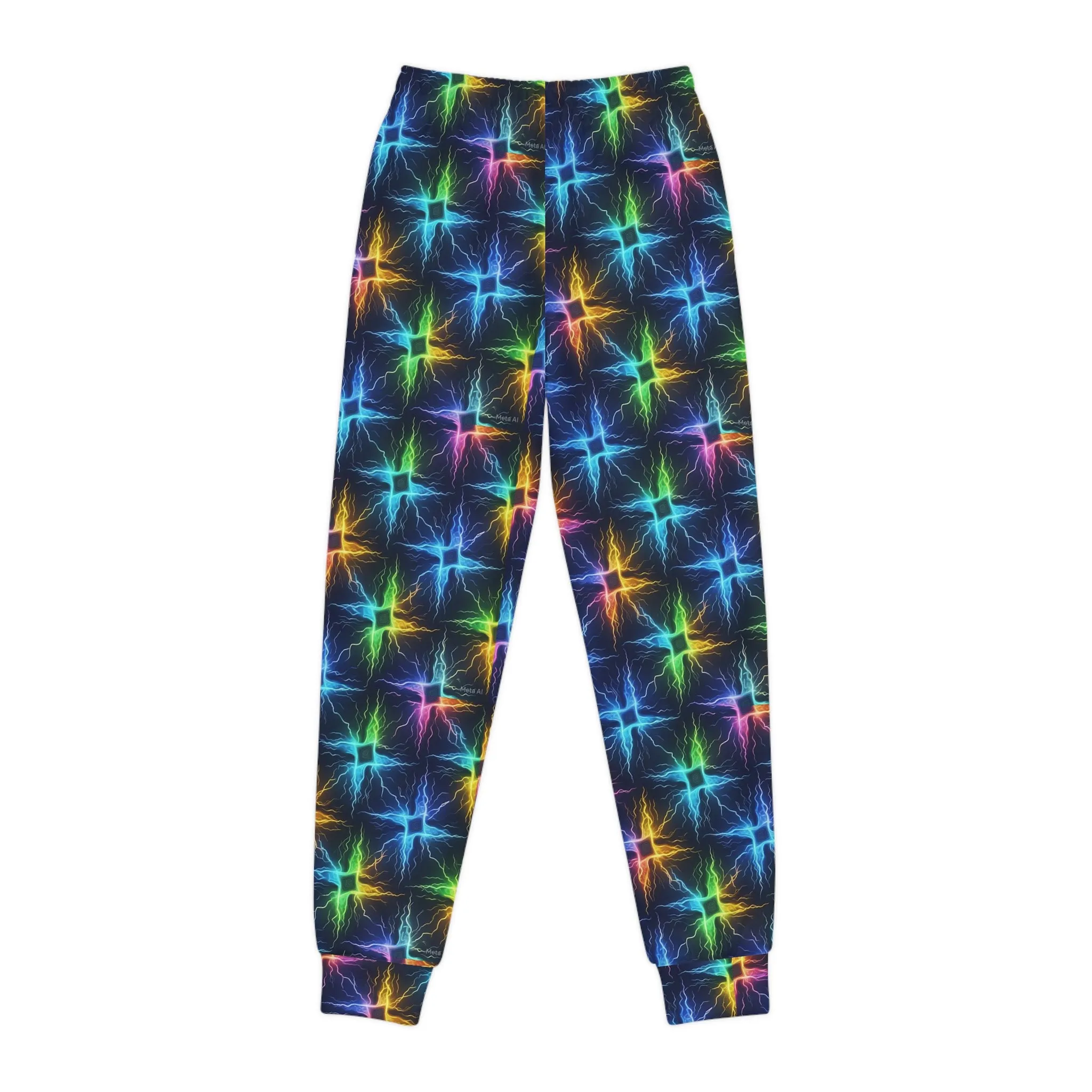 Colorful Neon Lightning Youth Joggers - Trendy & Comfortable Activewear