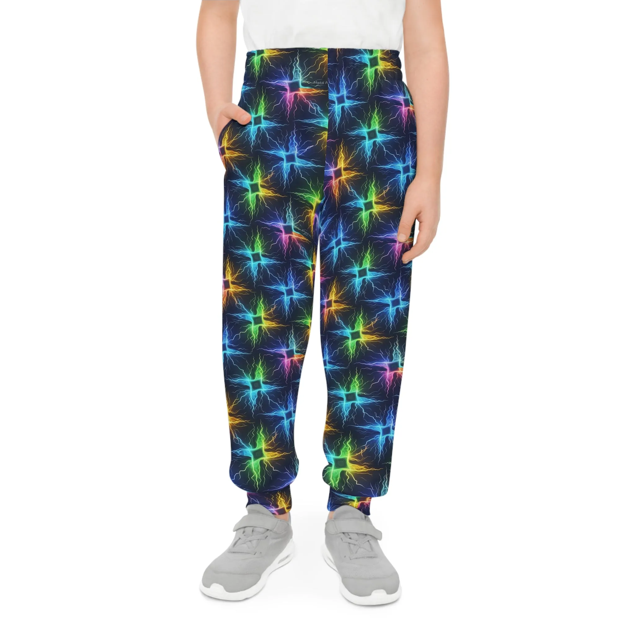 Colorful Neon Lightning Youth Joggers - Trendy & Comfortable Activewear