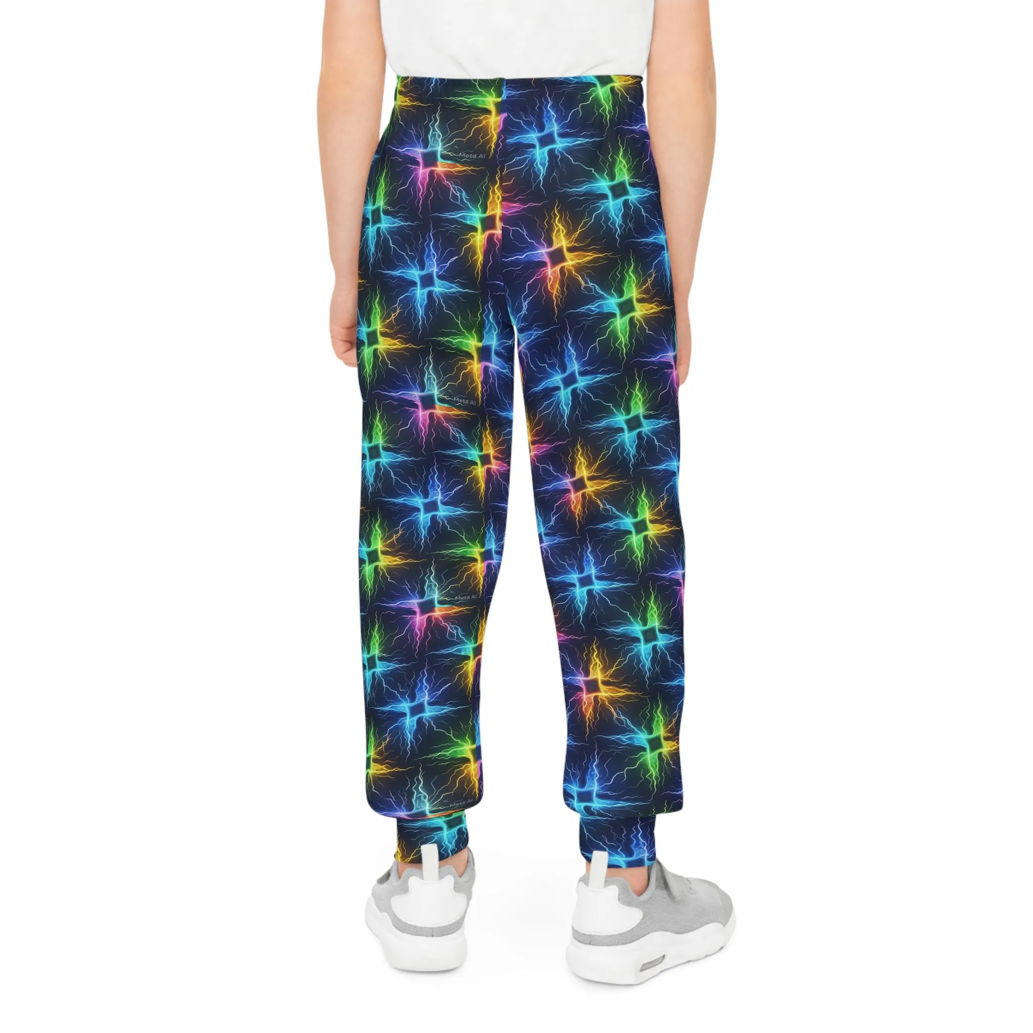 Colorful Neon Lightning Youth Joggers - Trendy & Comfortable Activewear