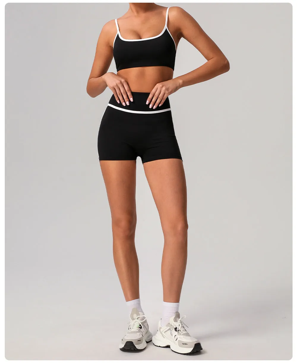 Contrast Color Beauty Back Tight Nude Feel Yoga Suit