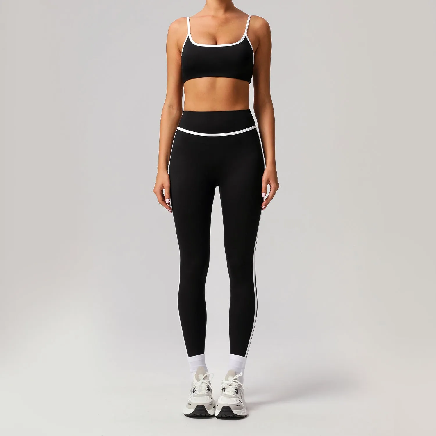 Contrast Color Beauty Back Tight Nude Feel Yoga Suit