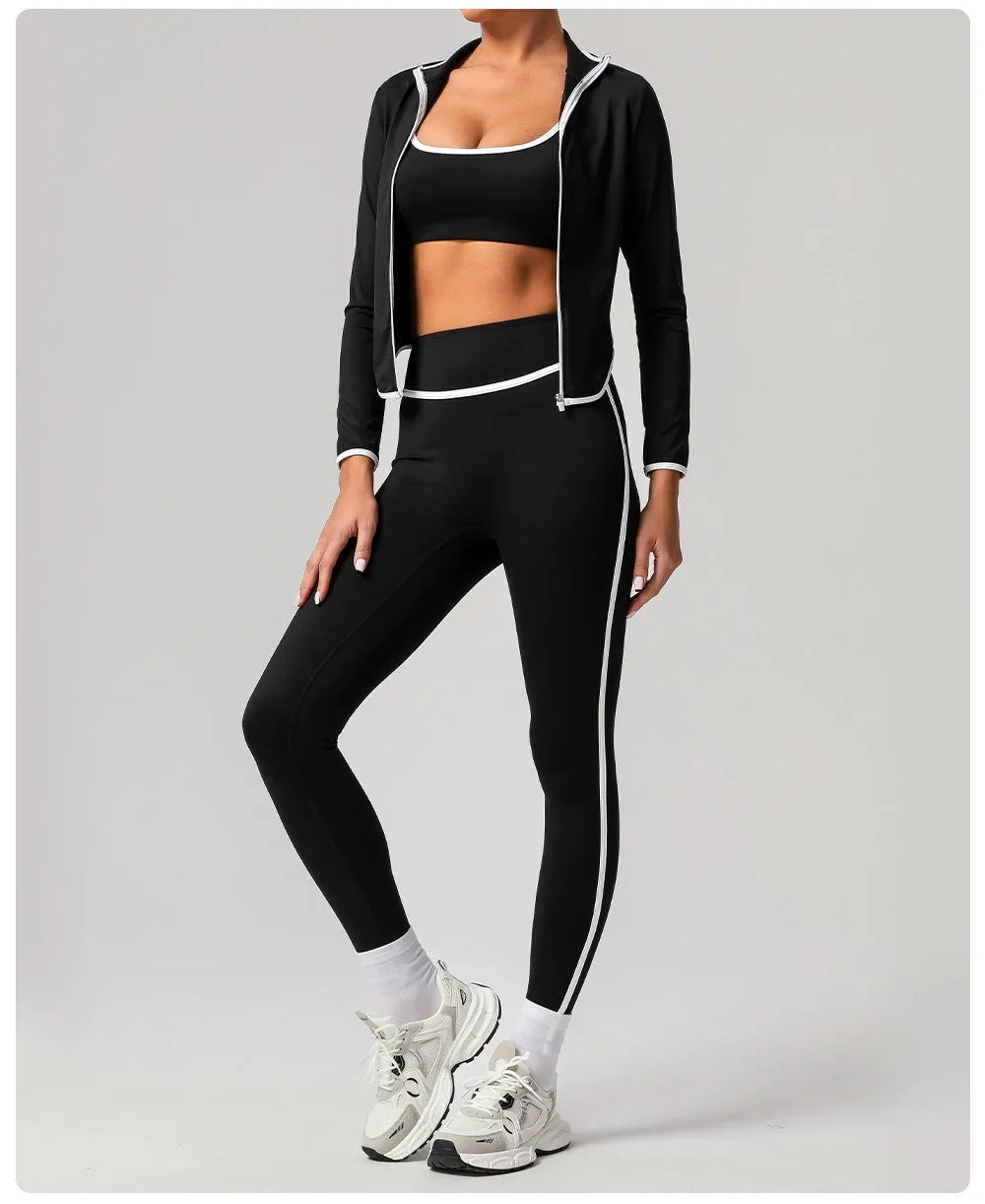 Contrast Color Beauty Back Tight Nude Feel Yoga Suit