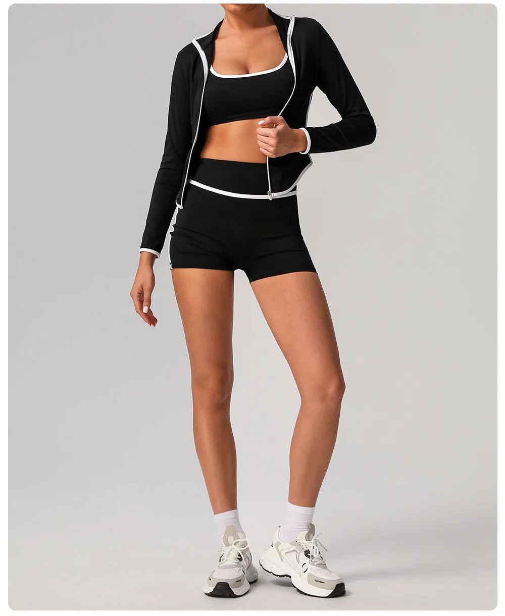 Contrast Color Beauty Back Tight Nude Feel Yoga Suit
