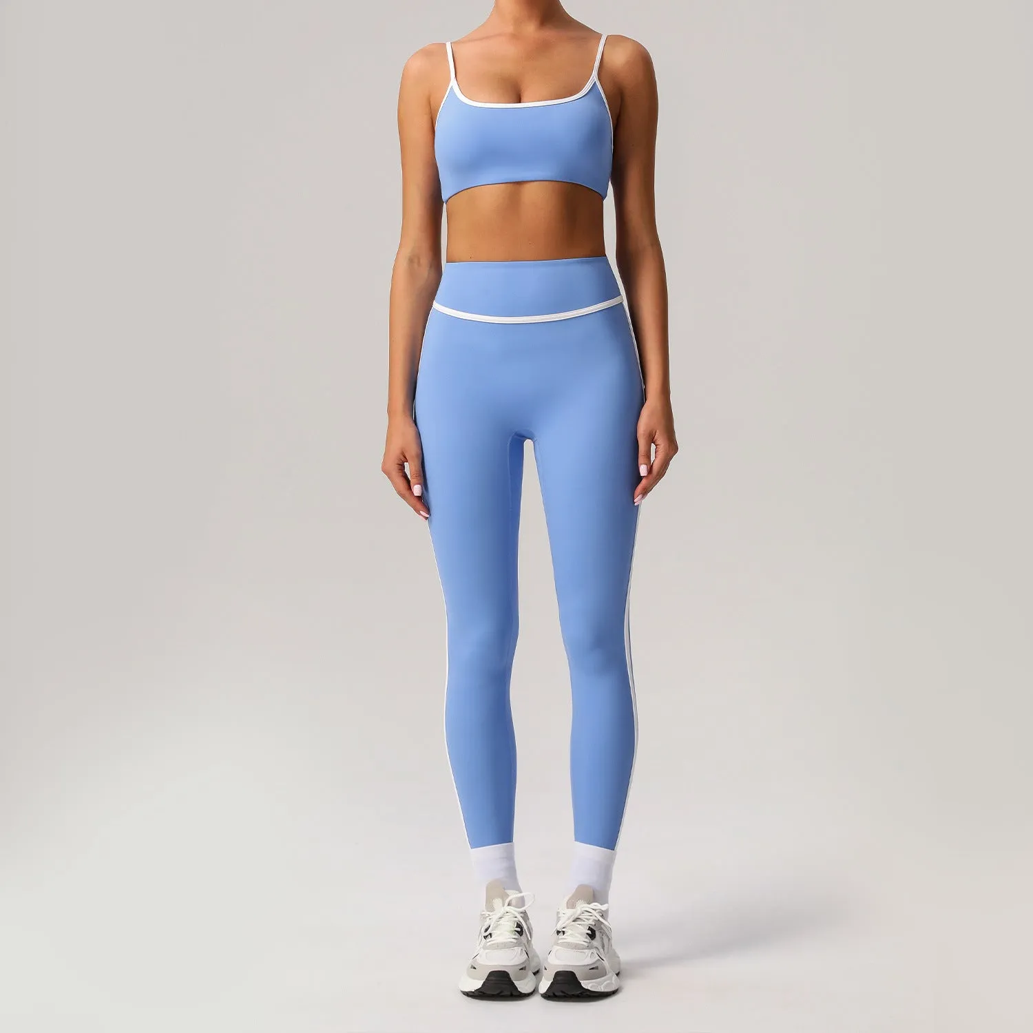 Contrast Color Beauty Back Tight Nude Feel Yoga Suit
