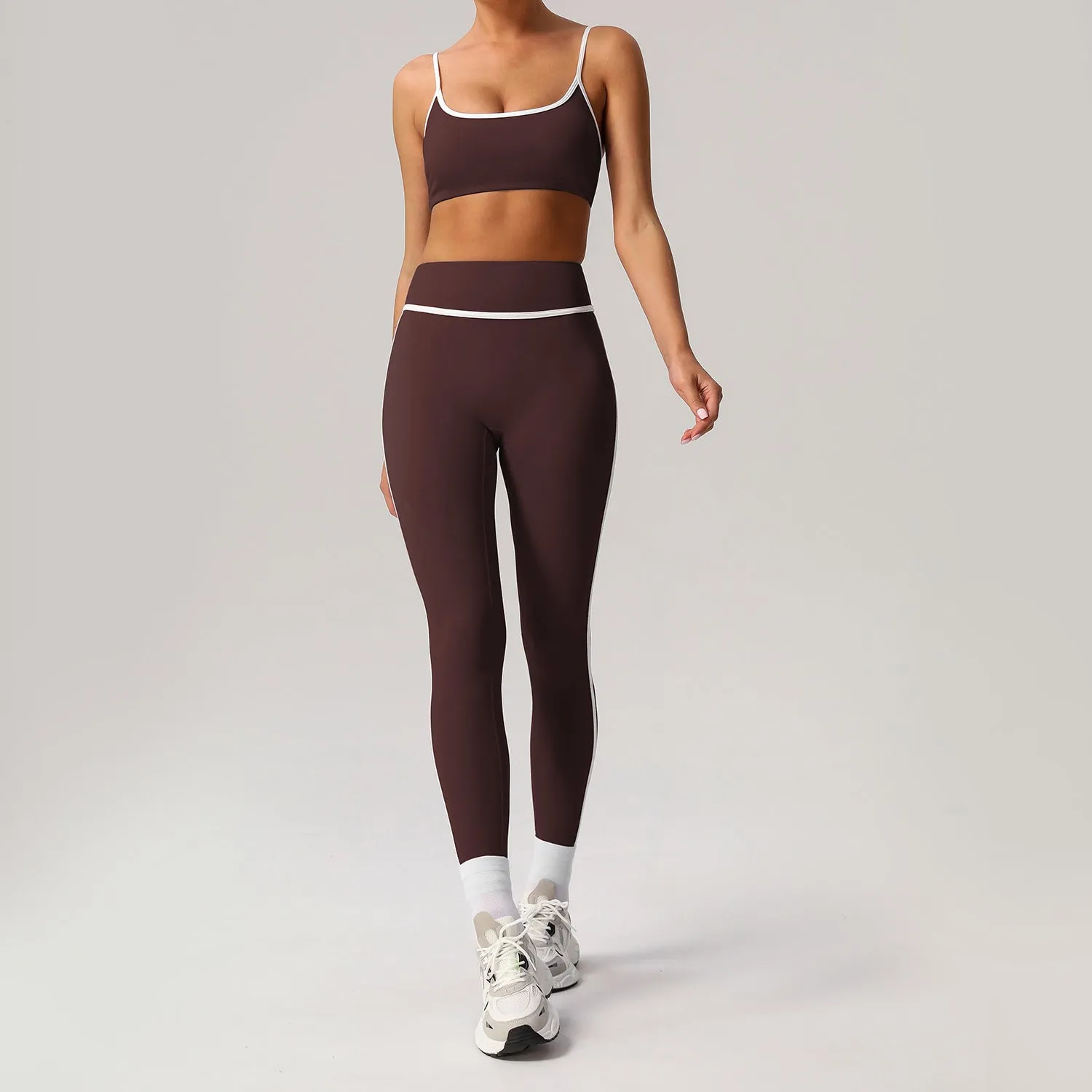 Contrast Color Beauty Back Tight Nude Feel Yoga Suit