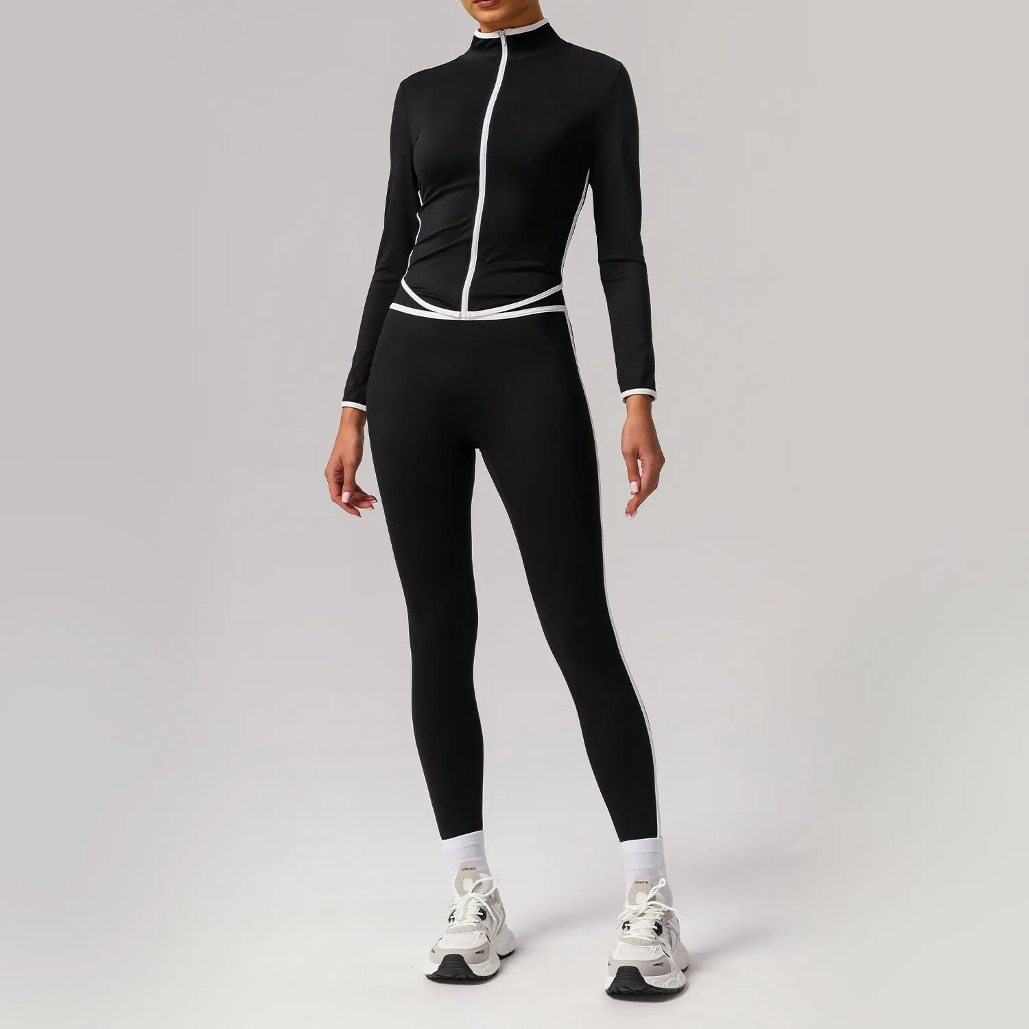Contrast Color Beauty Back Tight Nude Feel Yoga Suit