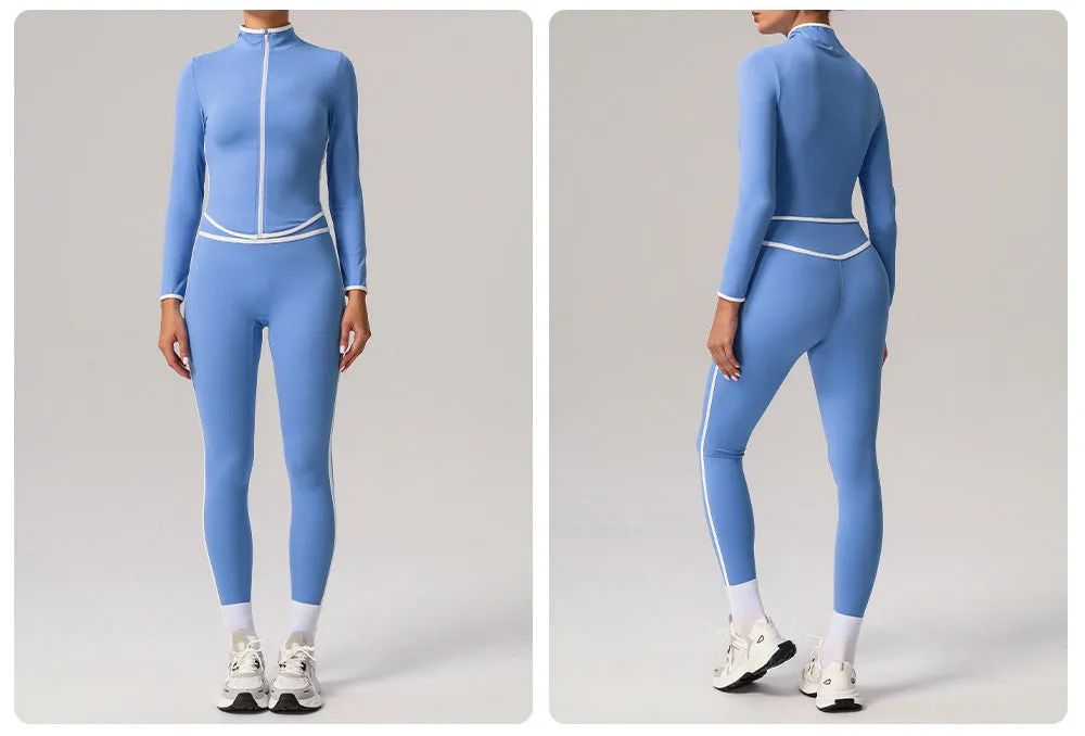 Contrast Color Beauty Back Tight Nude Feel Yoga Suit