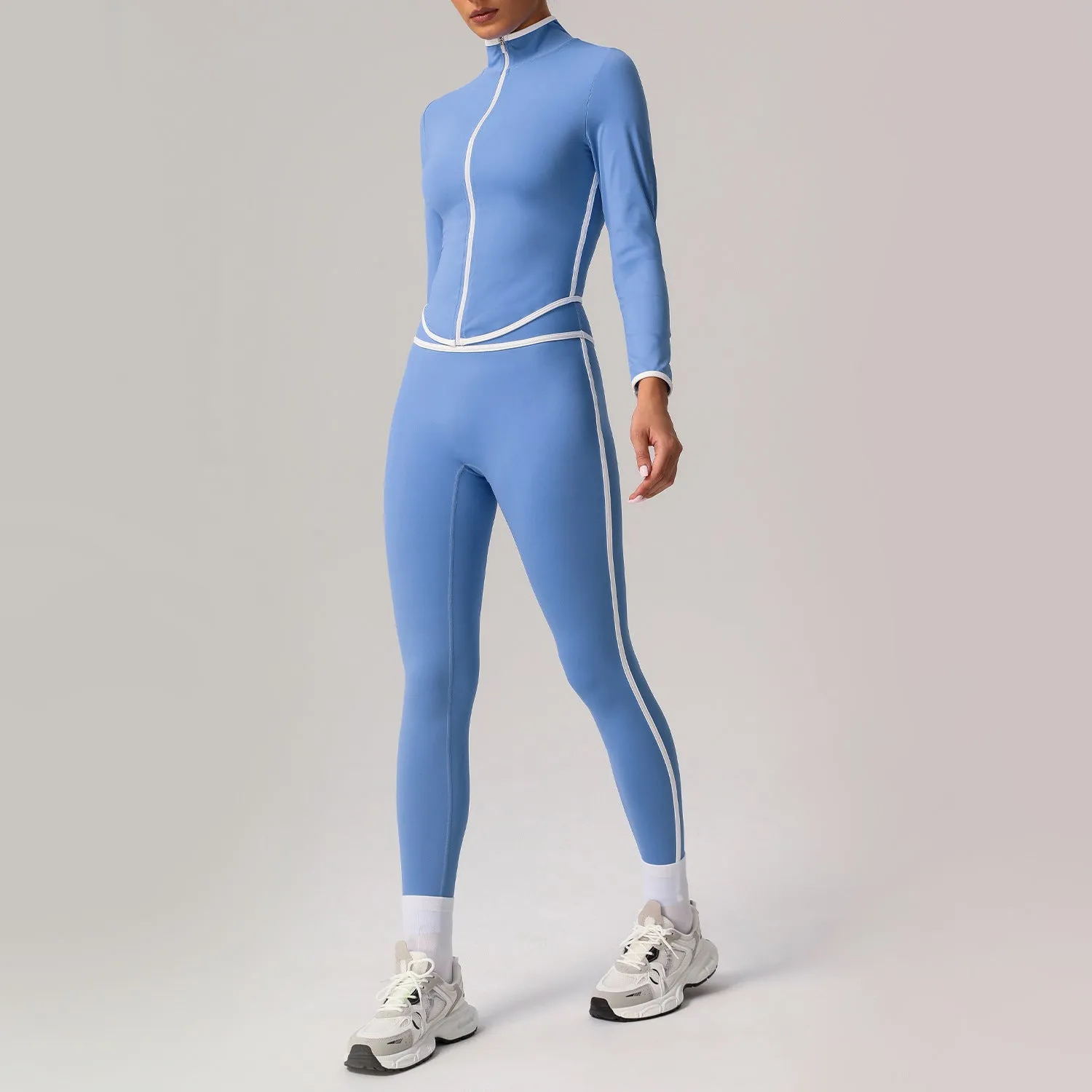 Contrast Color Beauty Back Tight Nude Feel Yoga Suit