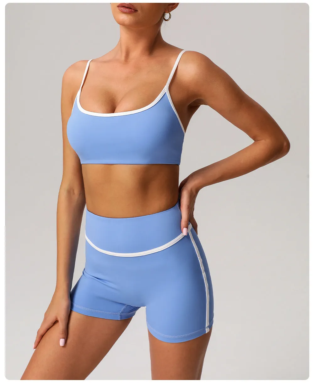 Contrast Color Beauty Back Tight Nude Feel Yoga Suit