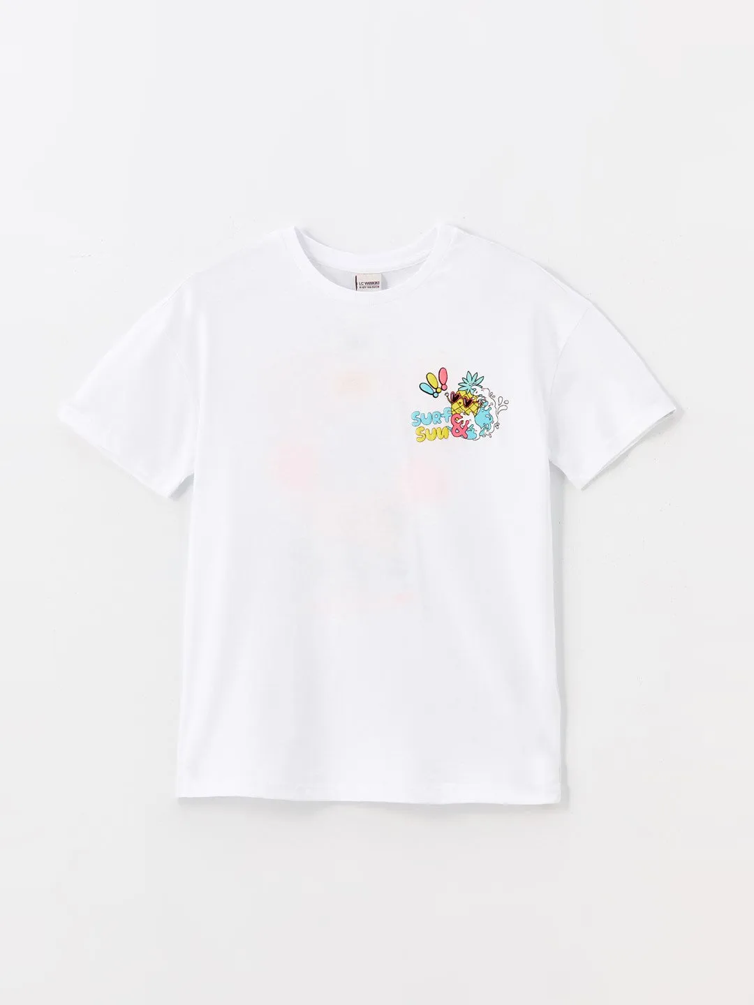 Crew Neck Printed Short Sleeve Girls T-Shirt