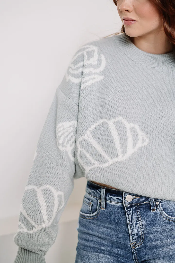 Croissant Pattern Knit Sweater