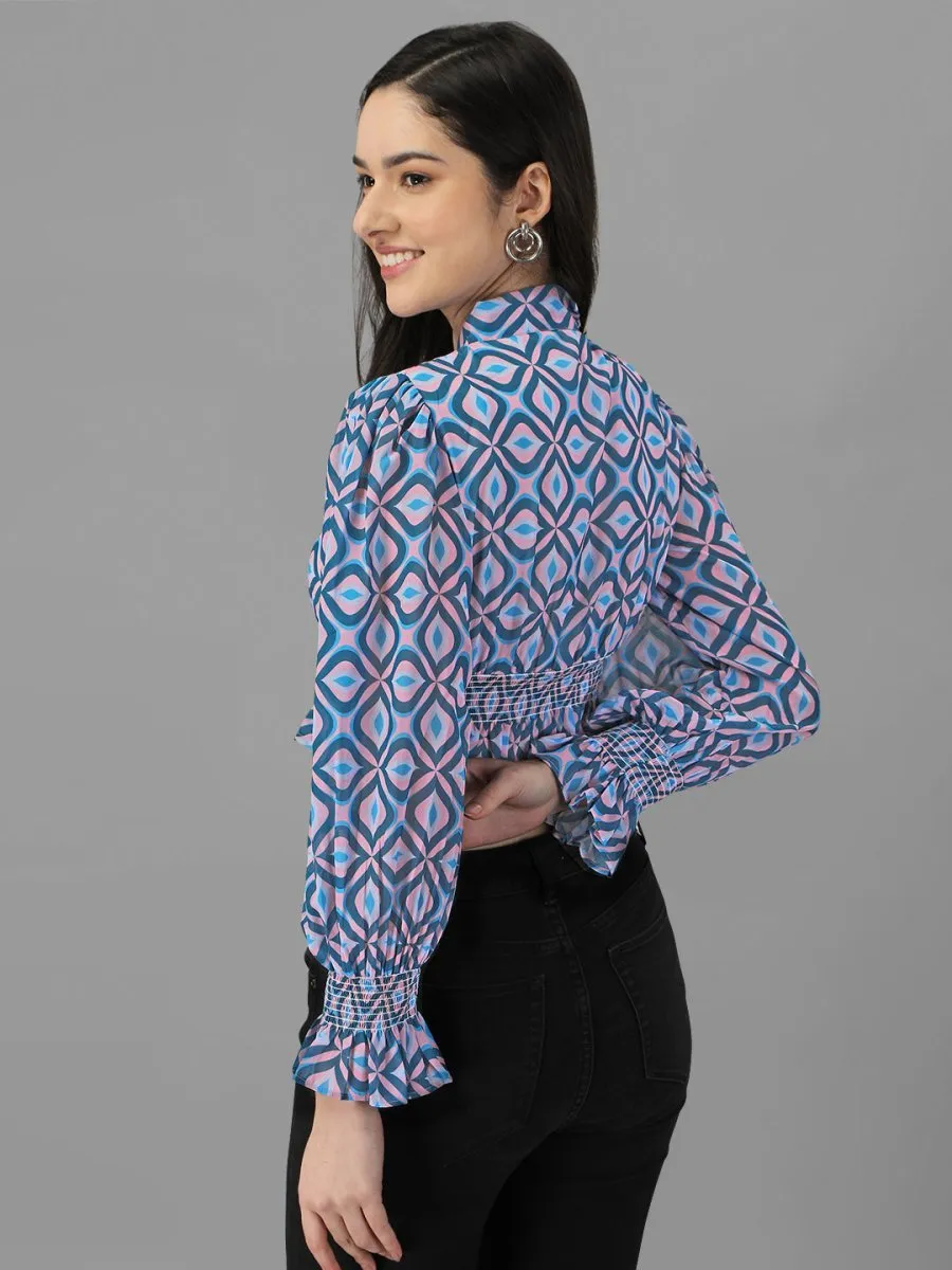 Crop tops for Women western wear Blue