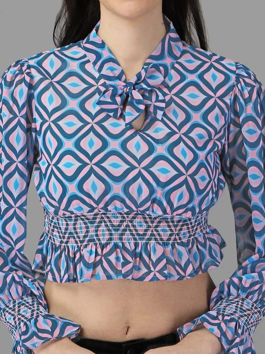 Crop tops for Women western wear Blue