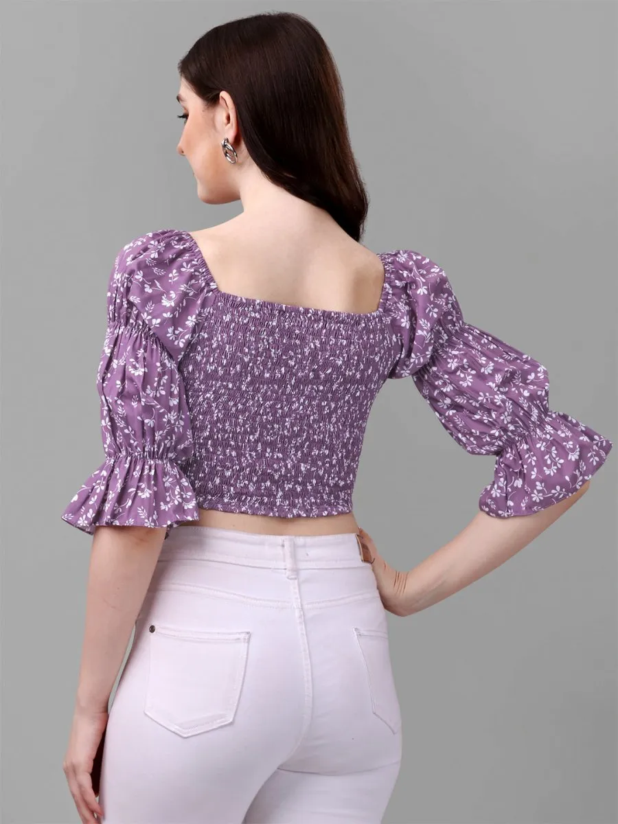 crop tops for Women western wear purple