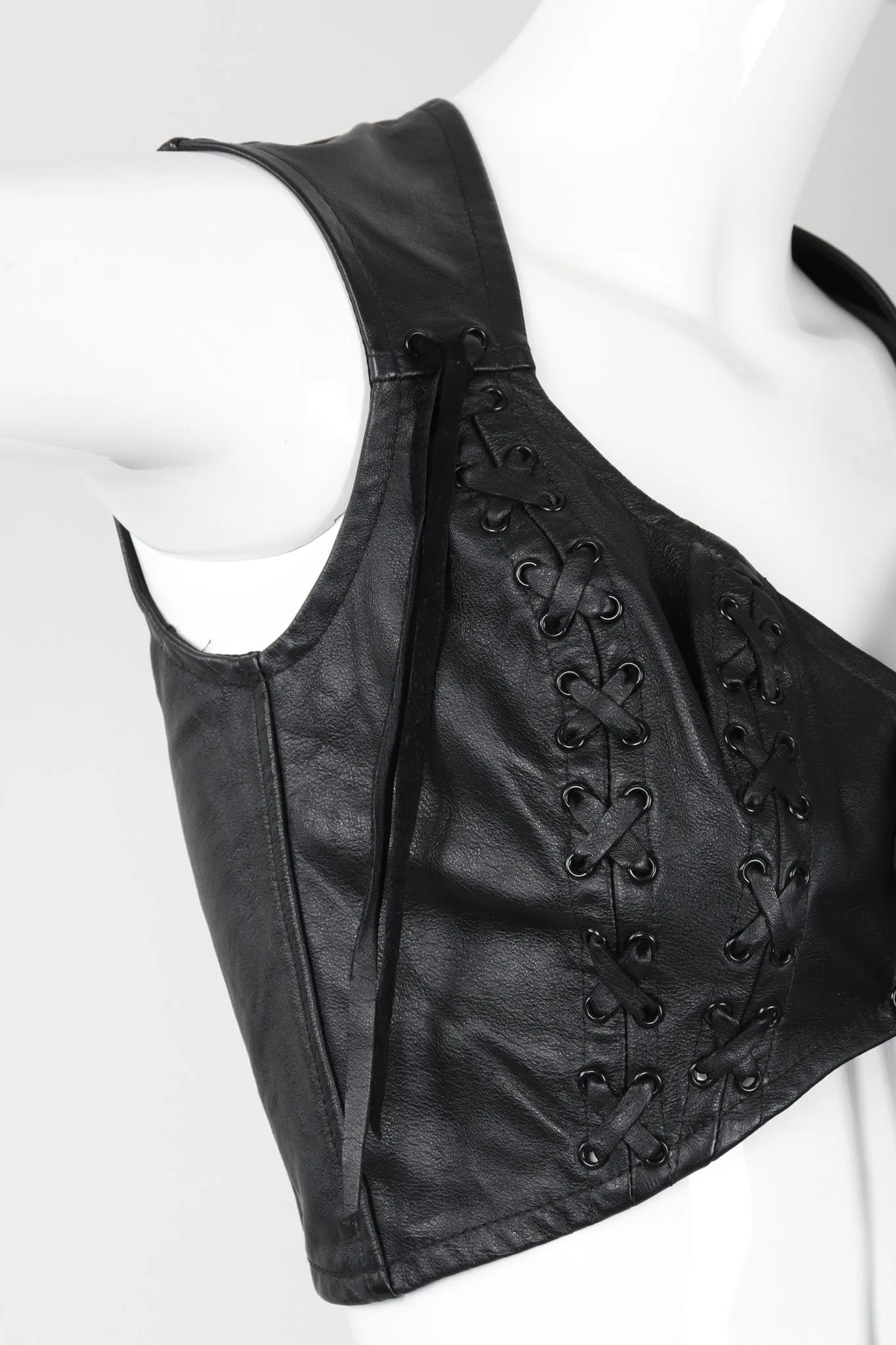 Cropped Leather Vest