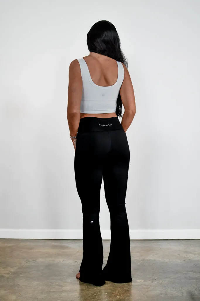 Cross Form Flare Leggings - Black