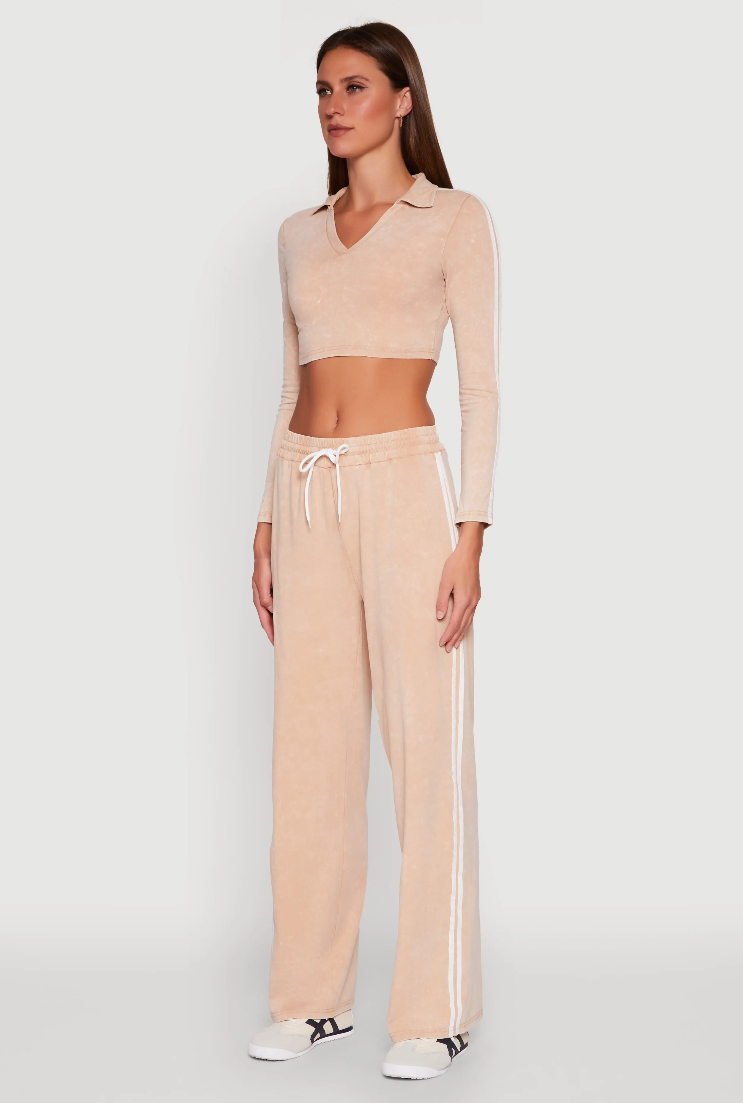 Daisy Mineral Wash Varsity Stripe Crop Top