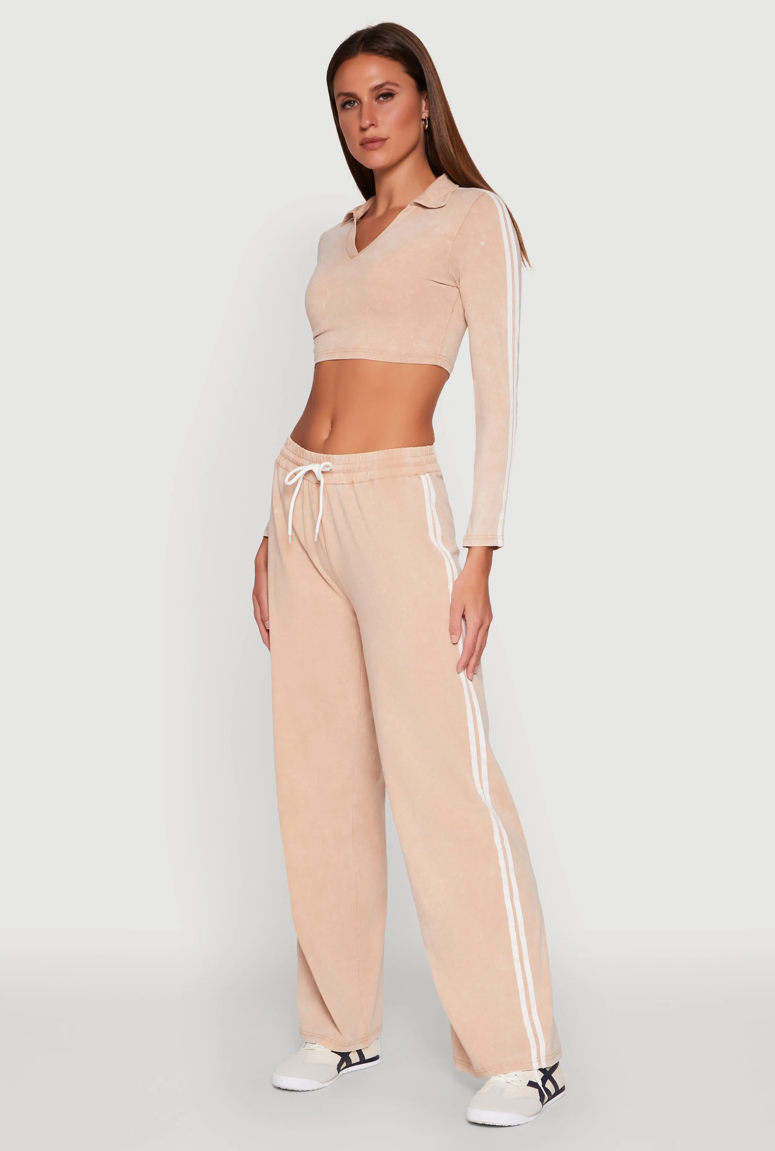 Daisy Mineral Wash Varsity Stripe Crop Top