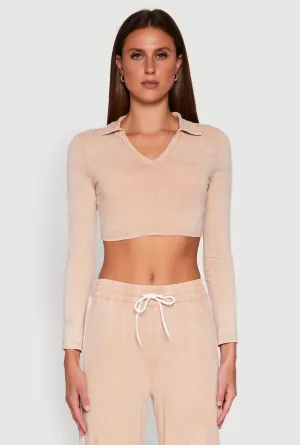 Daisy Mineral Wash Varsity Stripe Crop Top