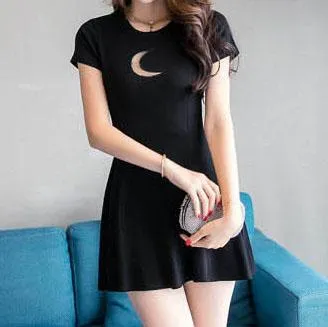 Dark Cut Out Moon Chest Dress SD02408