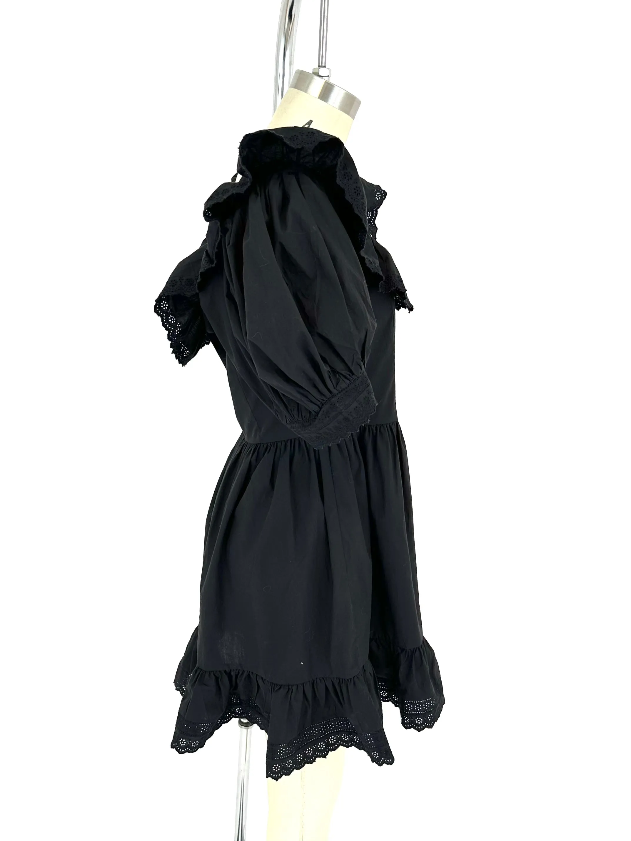 Dôen Poplin Puff-Sleeve Dress