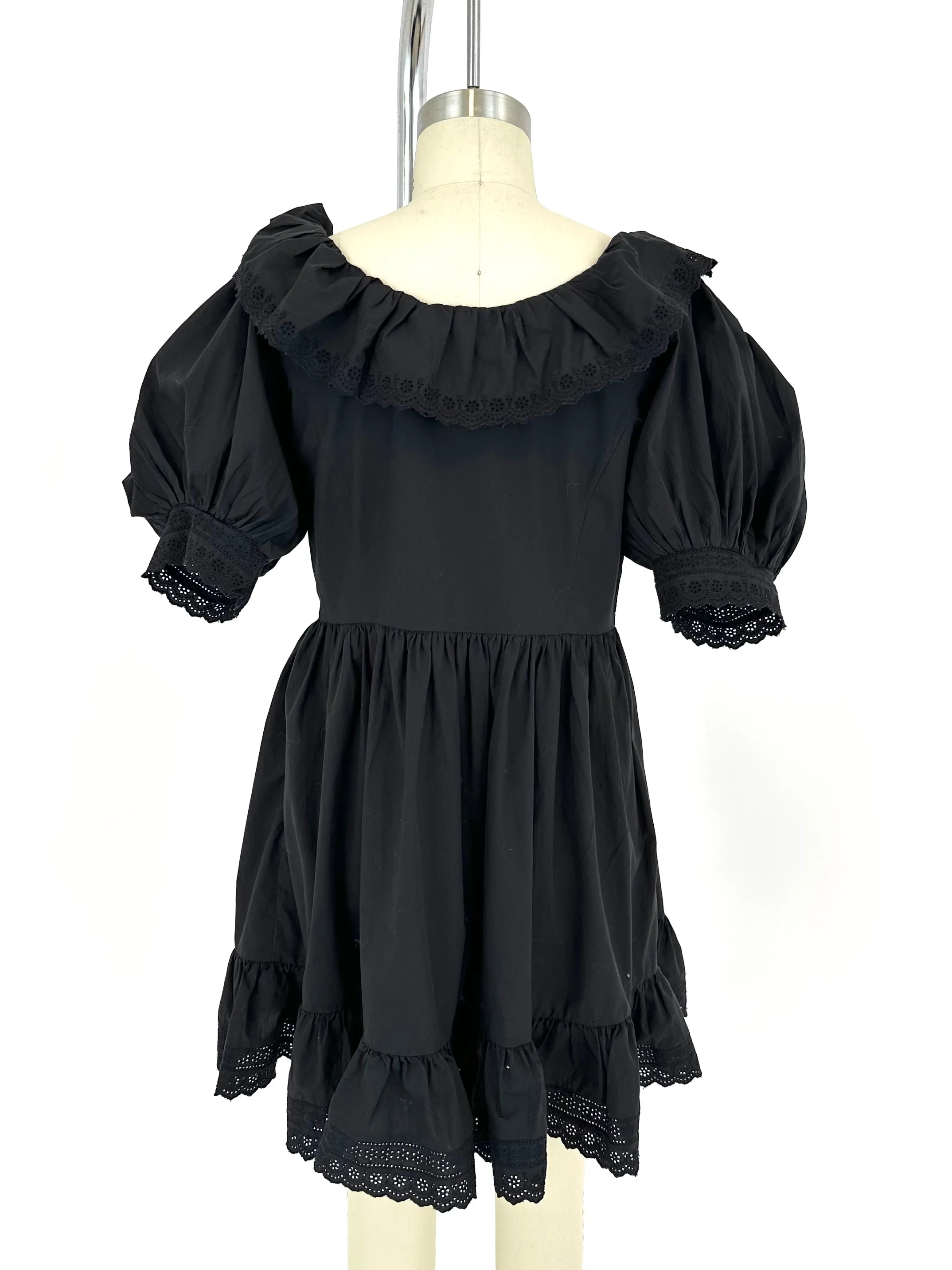 Dôen Poplin Puff-Sleeve Dress