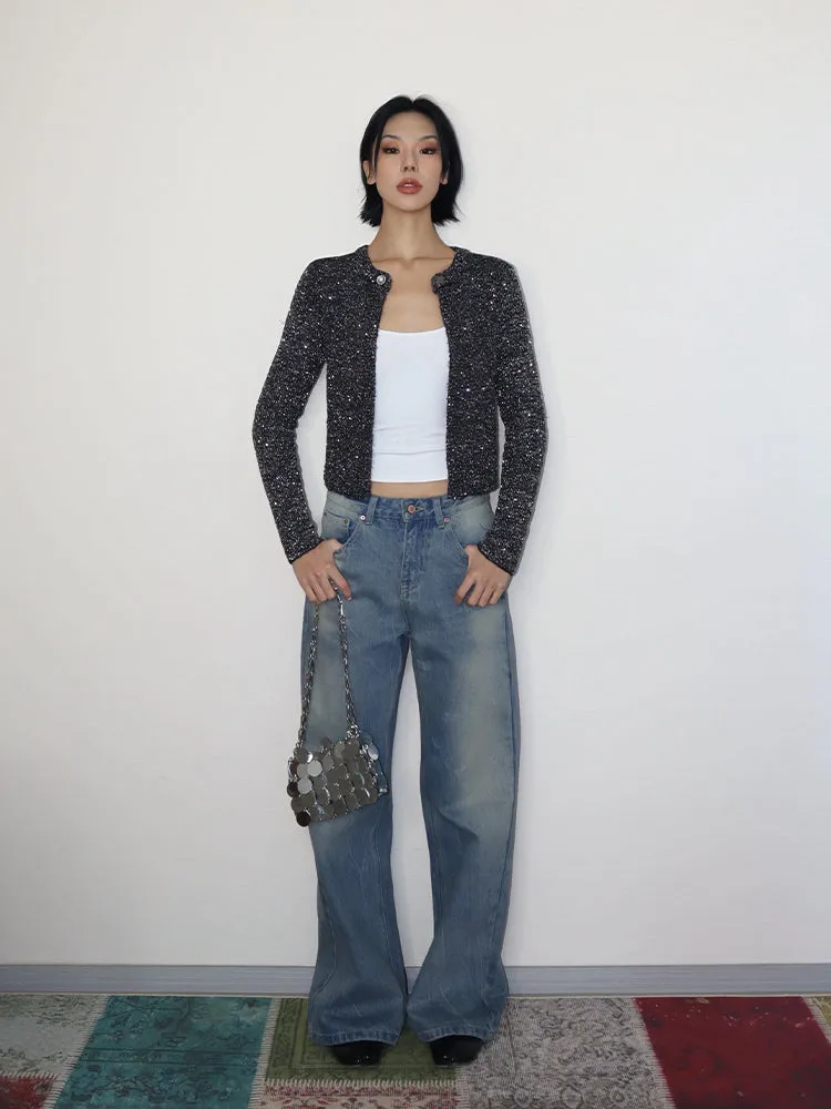 Distressed Mop Jeans