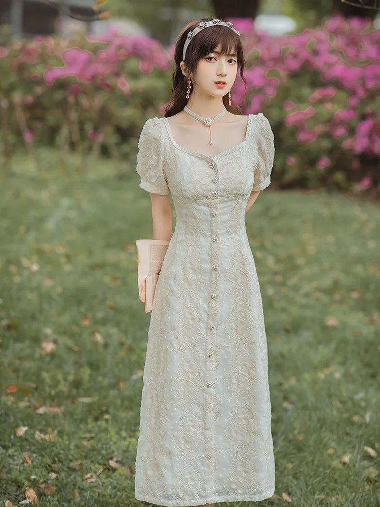 Dress French Embroidery Sweet Fairy Dress