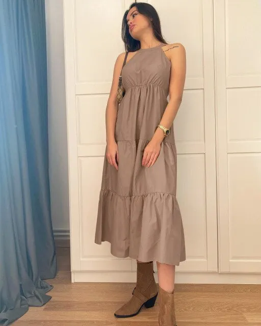 Dresses fashion halter temperament waist