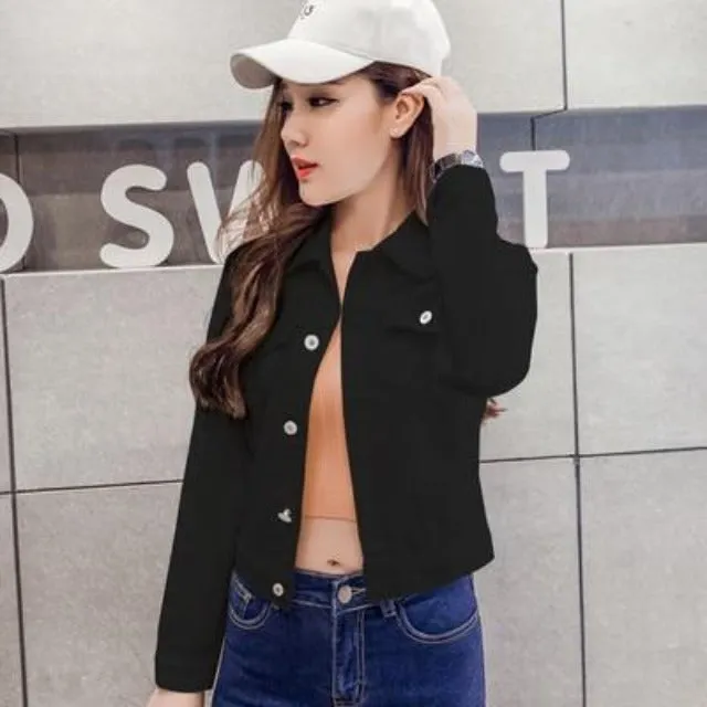 Elegant feminine denim jacket