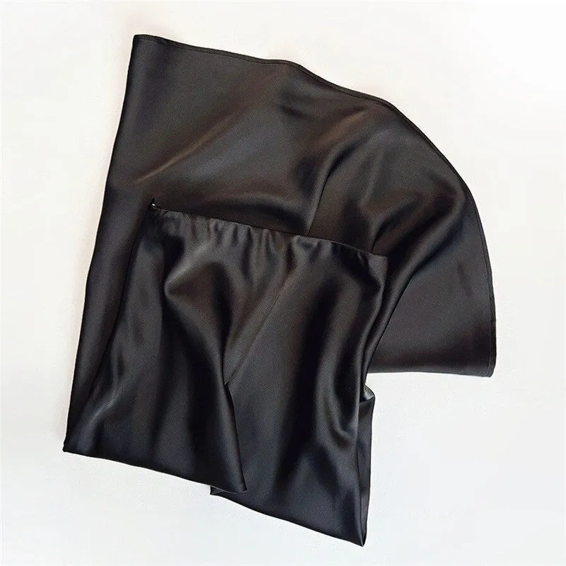 Elegant High-Waisted Satin Mermaid Midi Skirt