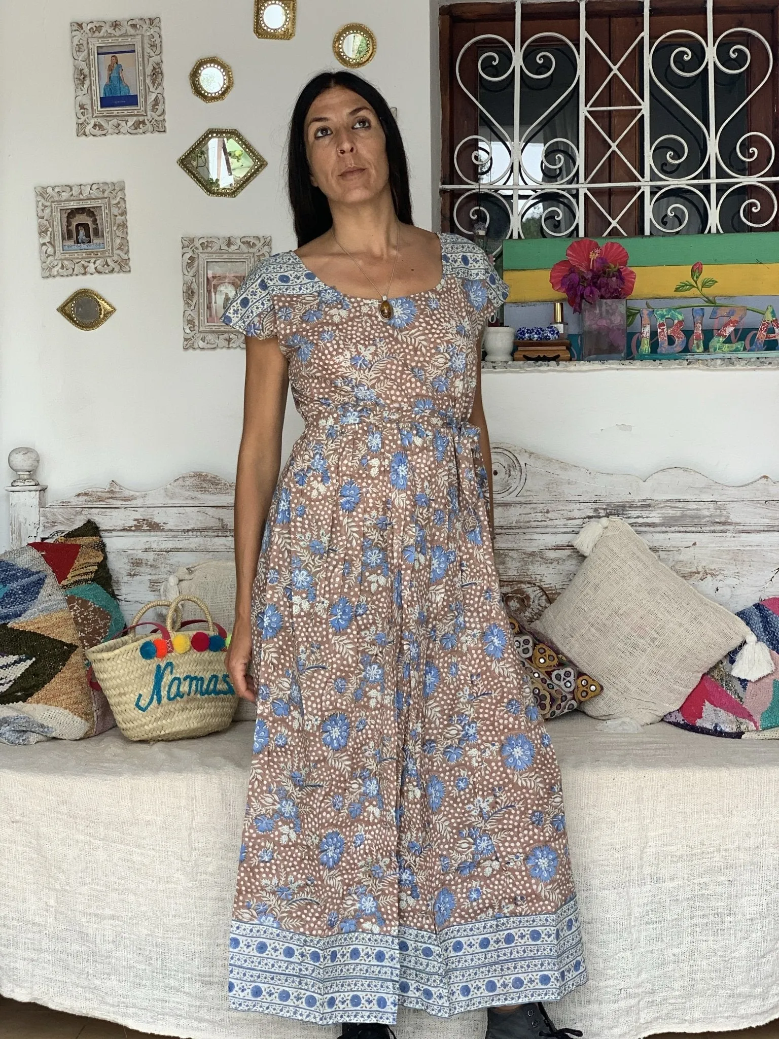 Emilie  sweet summer Dress  Polka dot beige